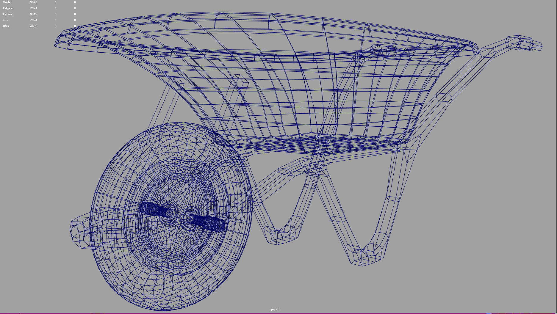 wheelbarrow Low-poly 3D model_18