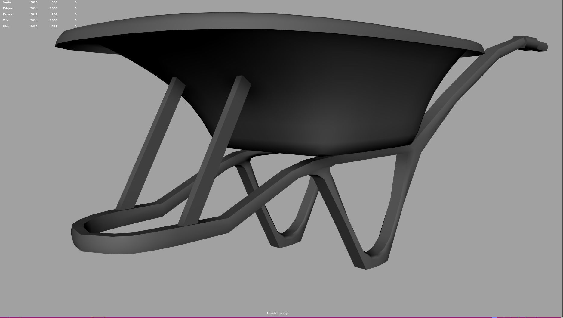 wheelbarrow Low-poly 3D model_24