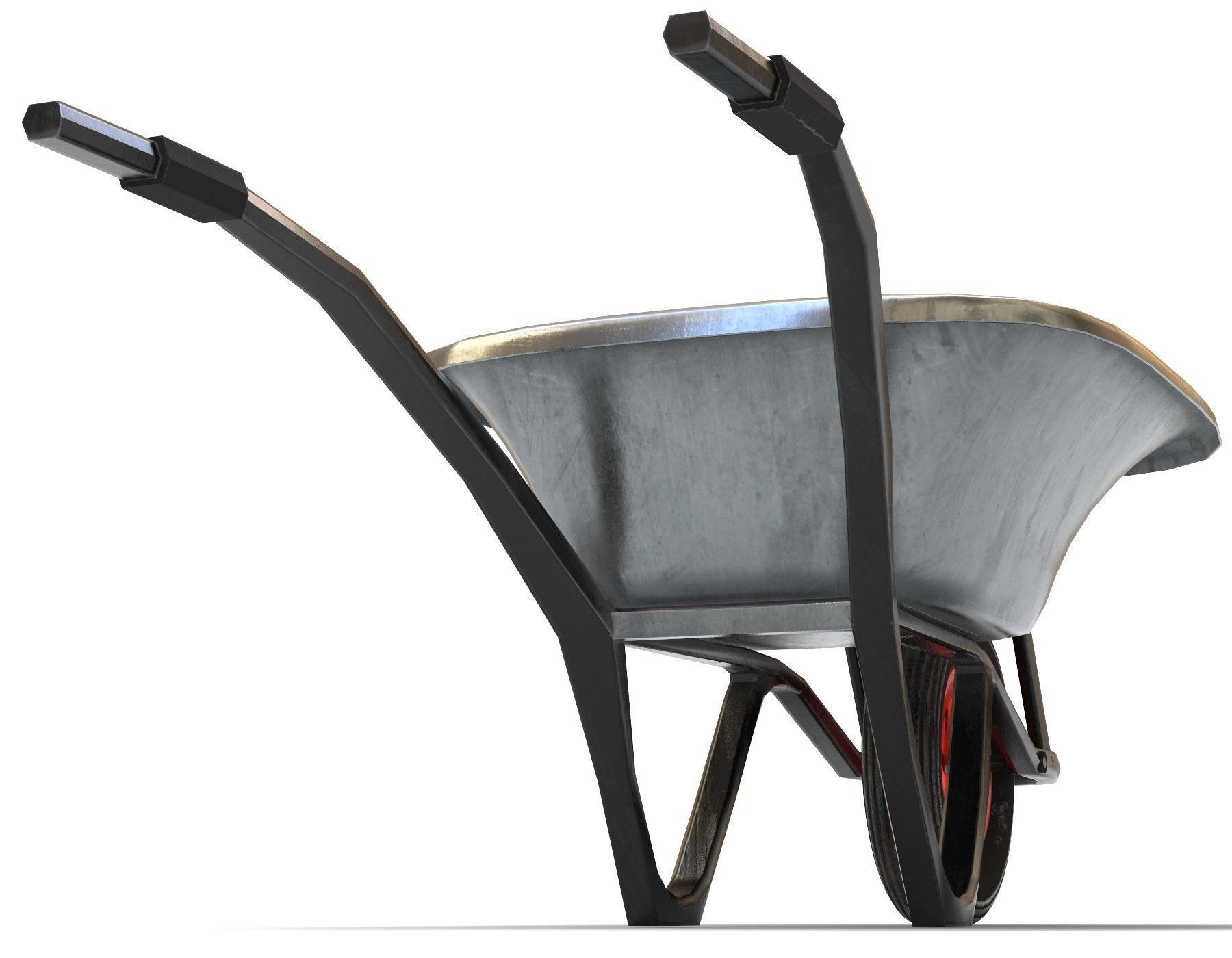 wheelbarrow Low-poly 3D model_11