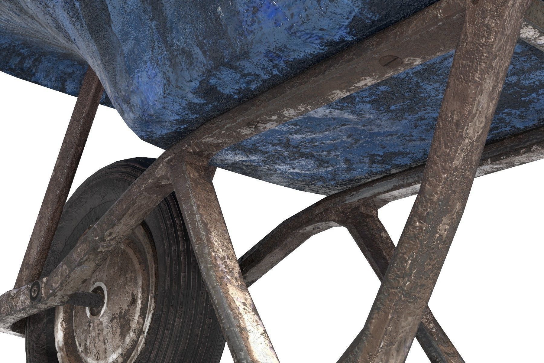 wheelbarrow Low-poly 3D model_9