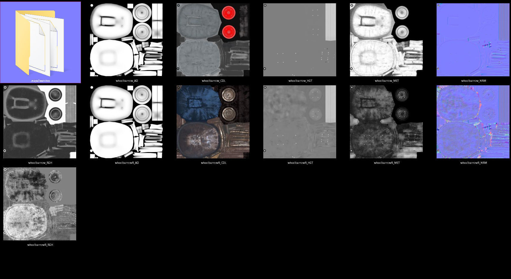 wheelbarrow Low-poly 3D model_27