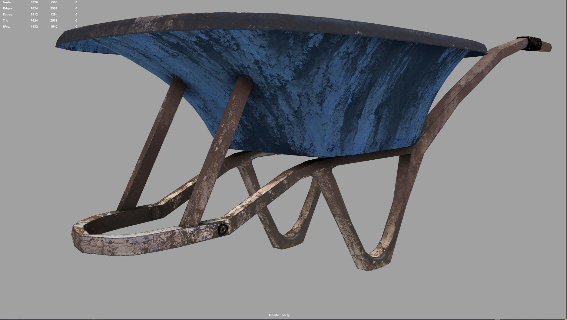 wheelbarrow Low-poly 3D model_23