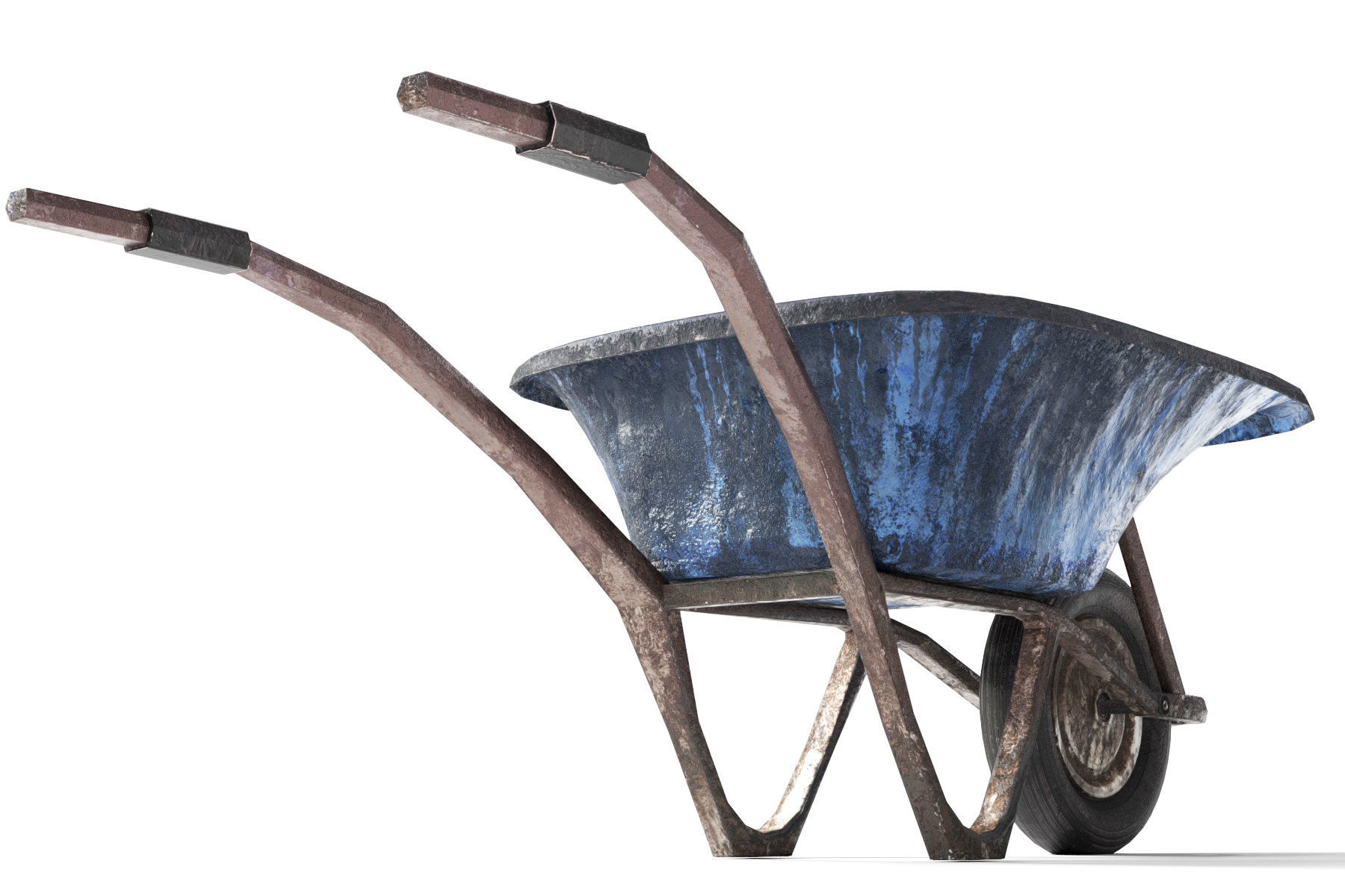 wheelbarrow Low-poly 3D model_8