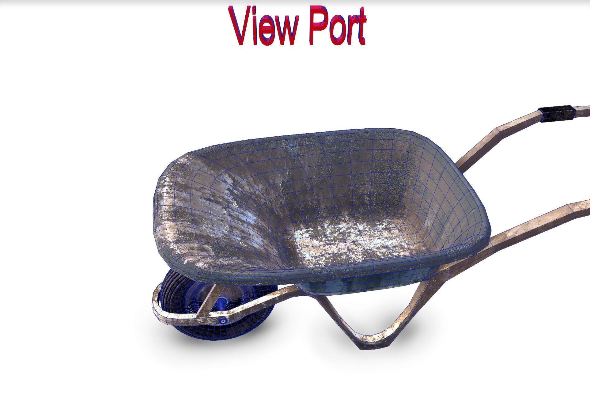 wheelbarrow Low-poly 3D model_13