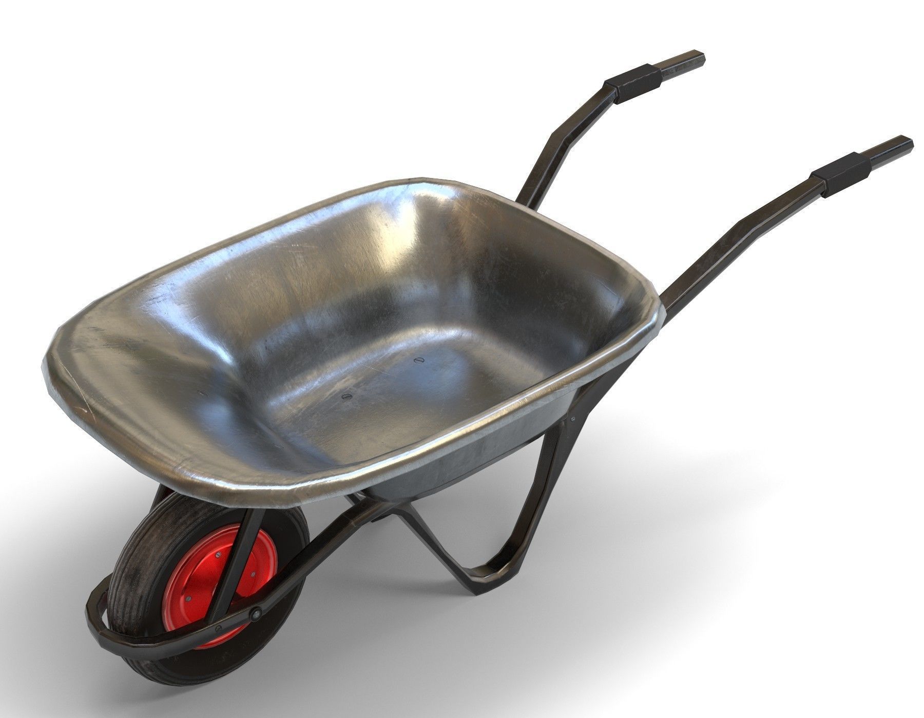 wheelbarrow Low-poly 3D model_10