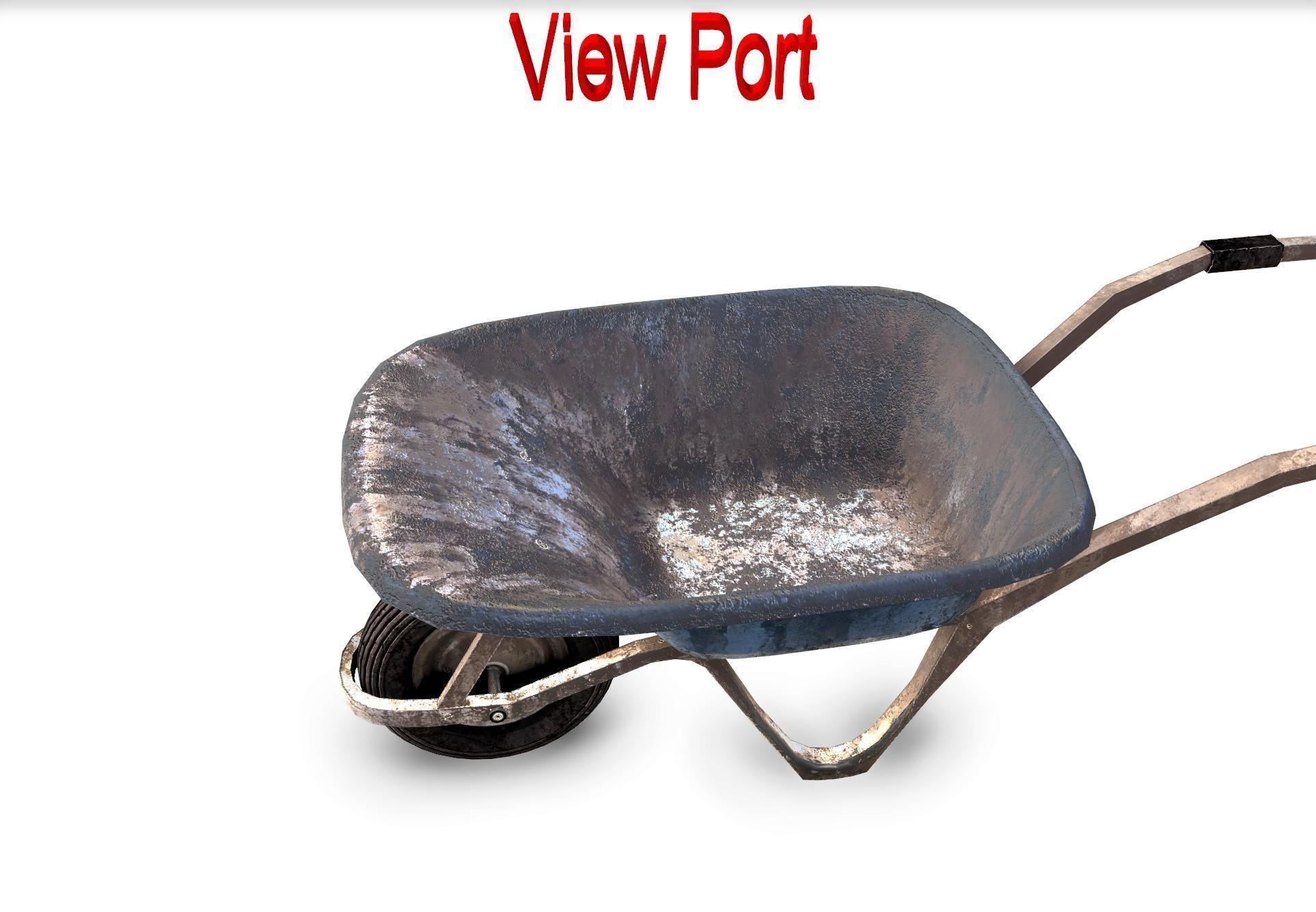 wheelbarrow Low-poly 3D model_12