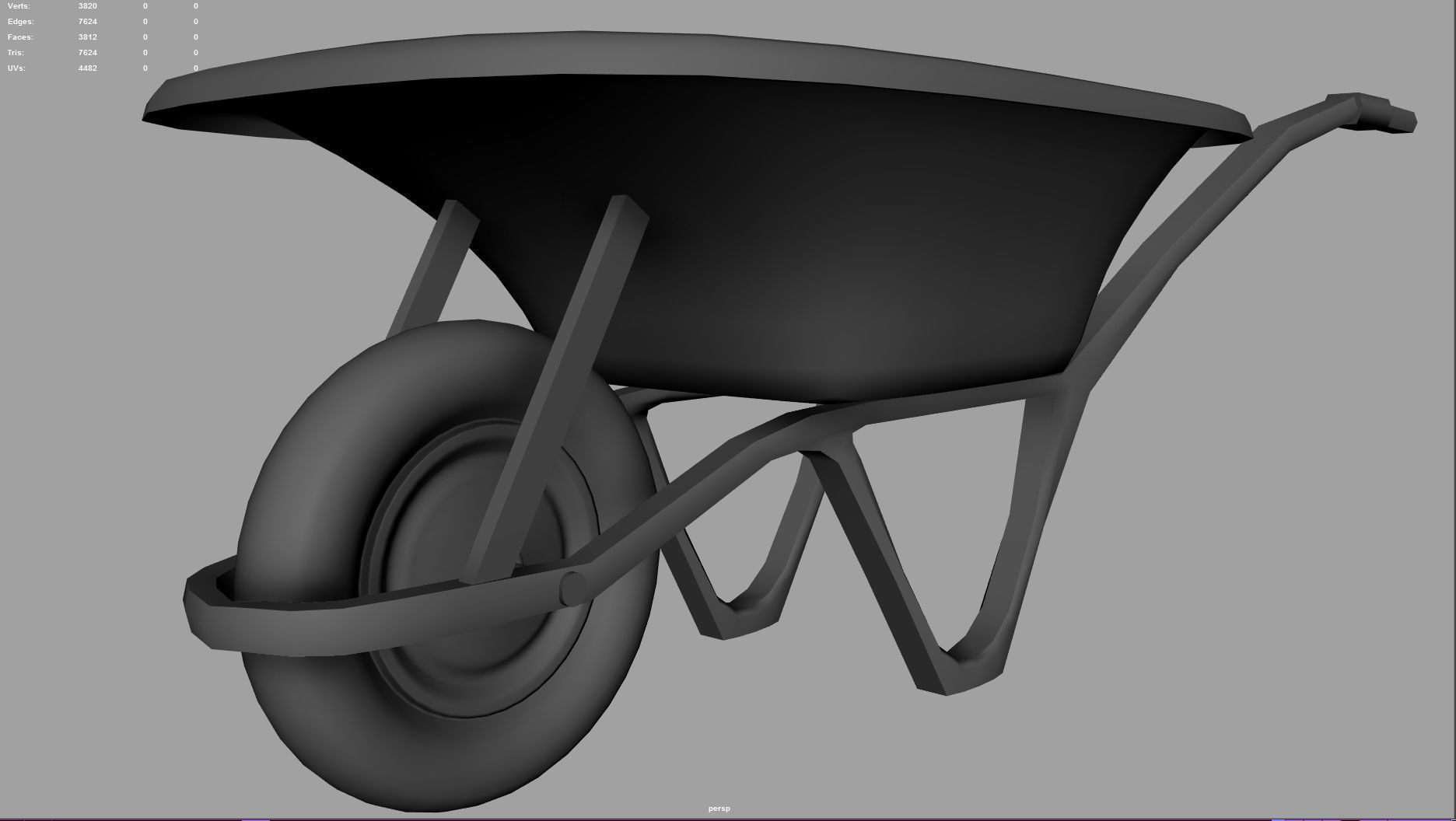 wheelbarrow Low-poly 3D model_17