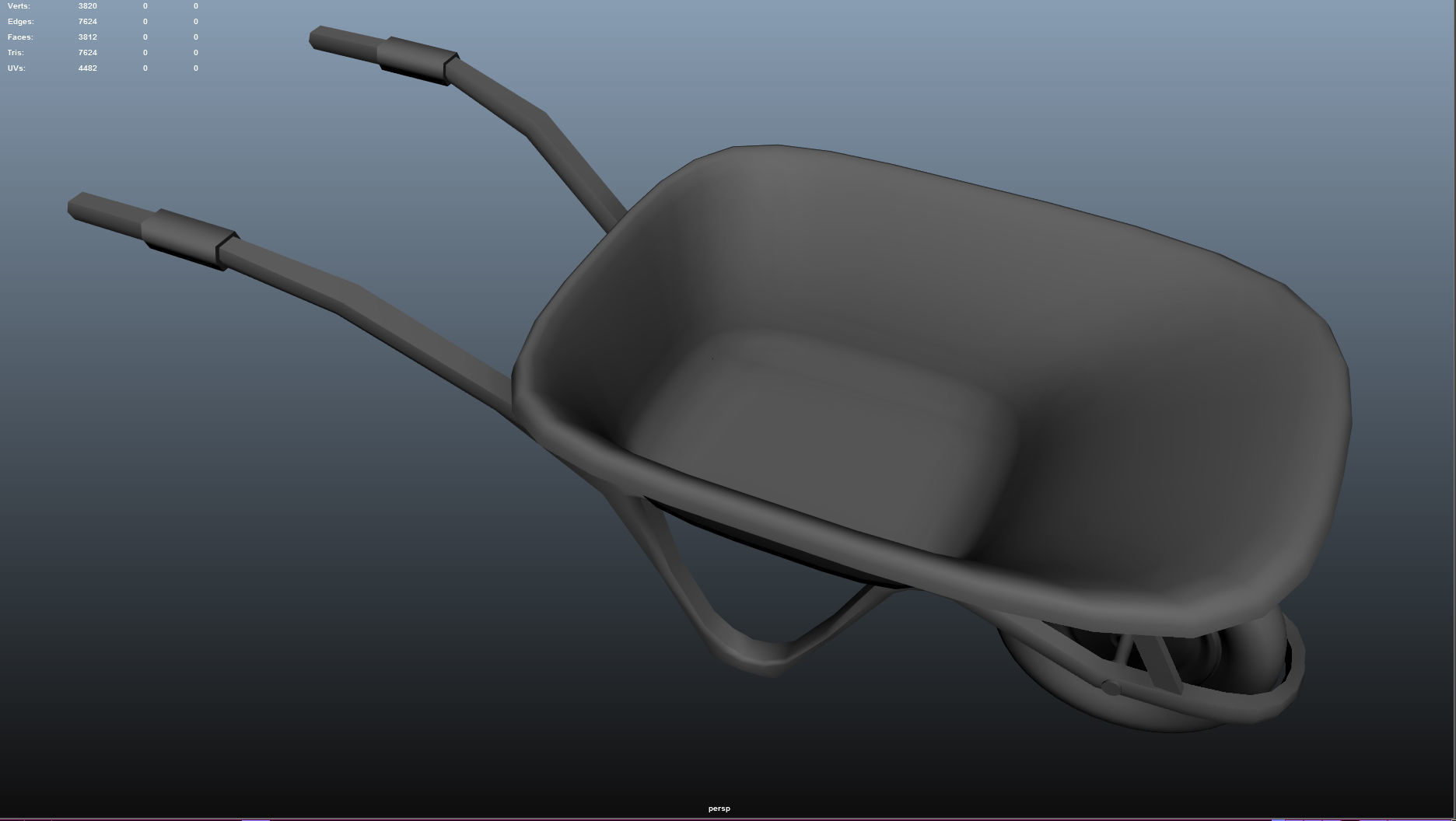 wheelbarrow Low-poly 3D model_15