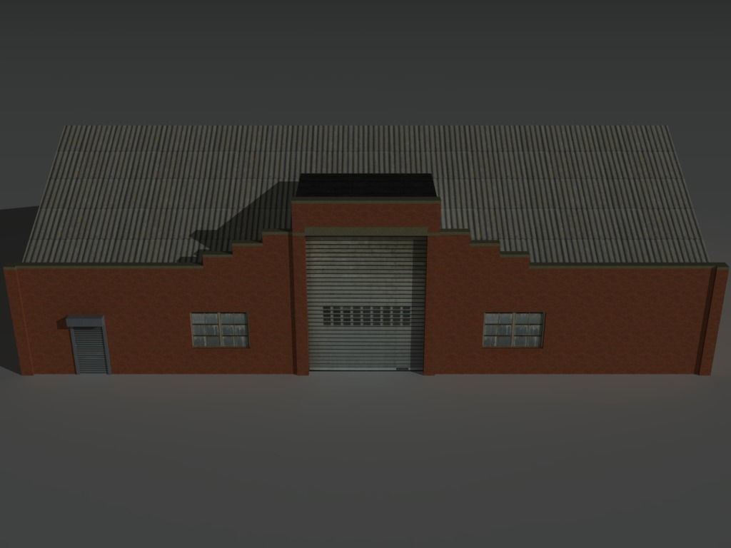 Factory Building Set 8 Low-poly 3D model_6