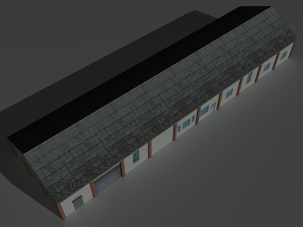 Factory Building Set 8 Low-poly 3D model_5
