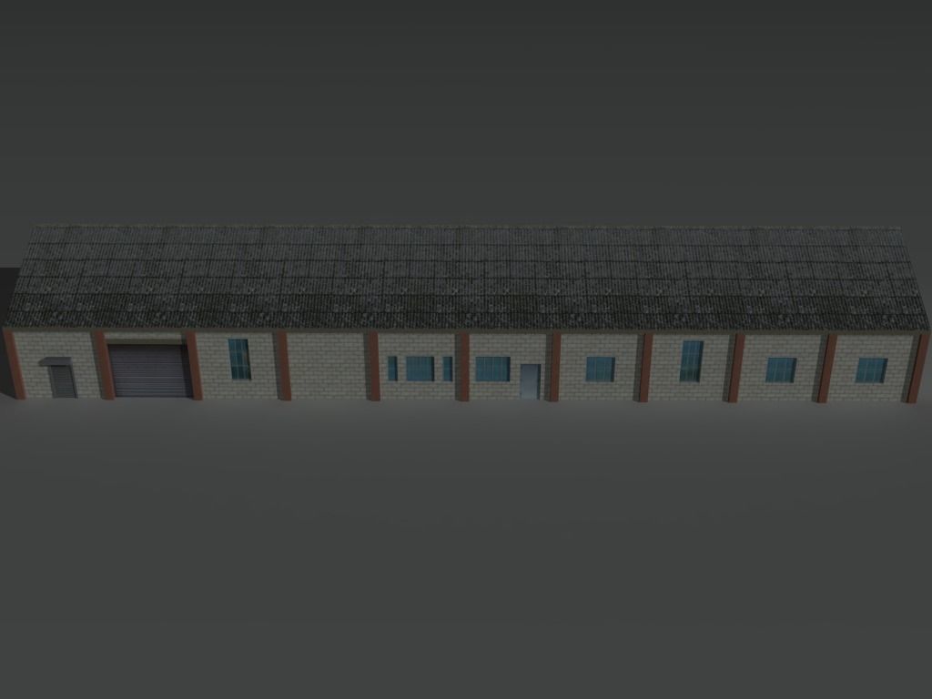 Factory Building Set 8 Low-poly 3D model_1