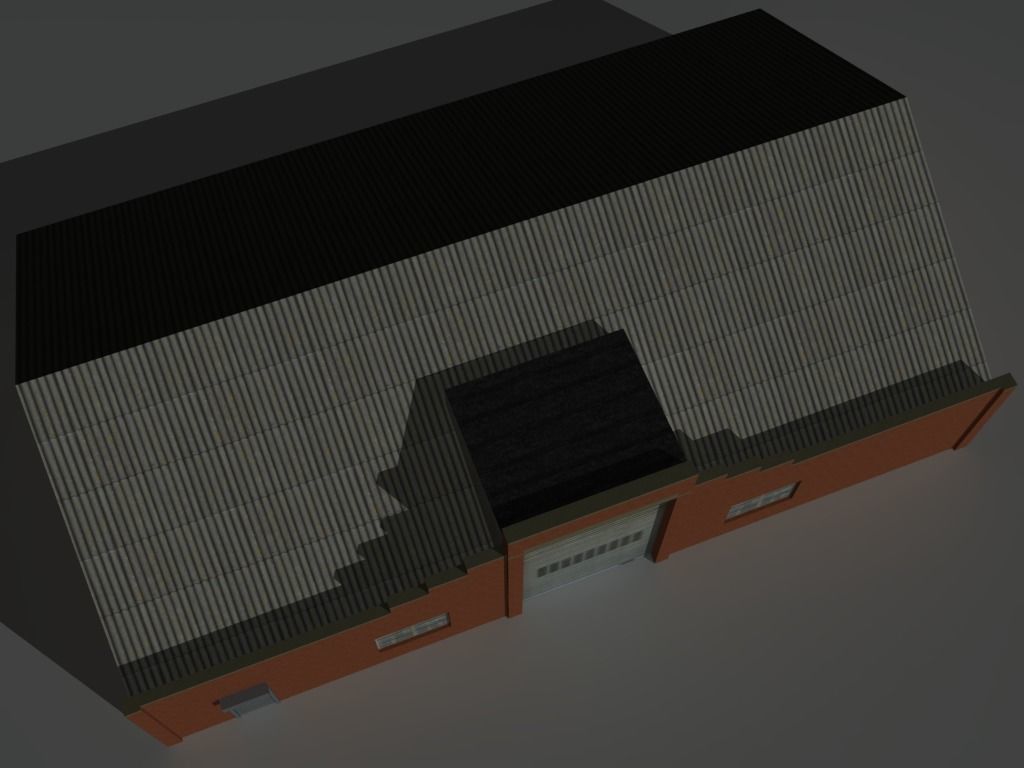 Factory Building Set 8 Low-poly 3D model_10