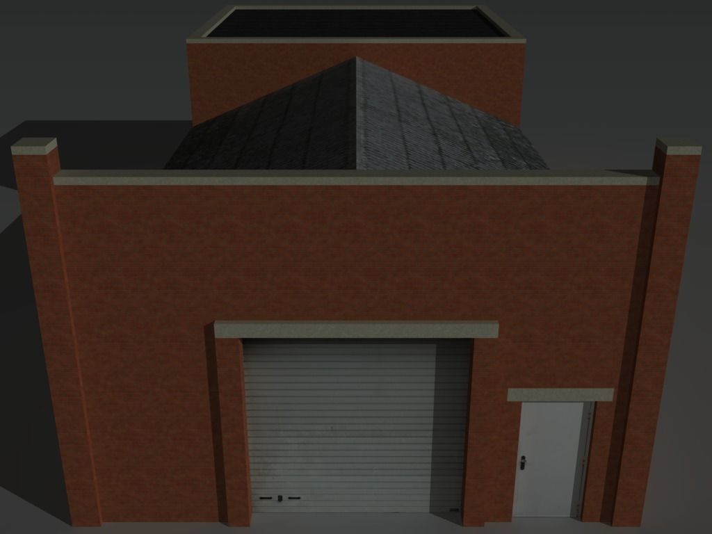 Factory Building Set 8 Low-poly 3D model_16