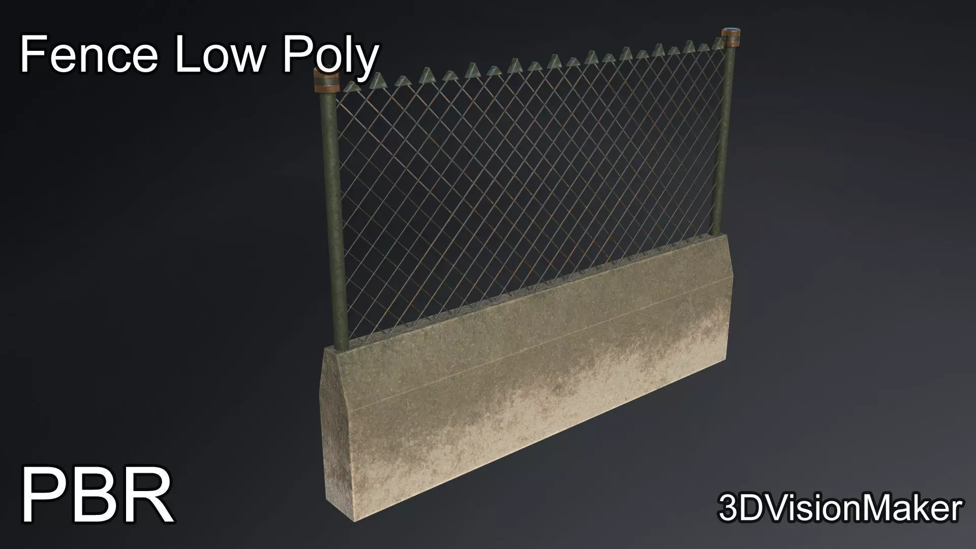 Fence military - security system Low-poly 3D model