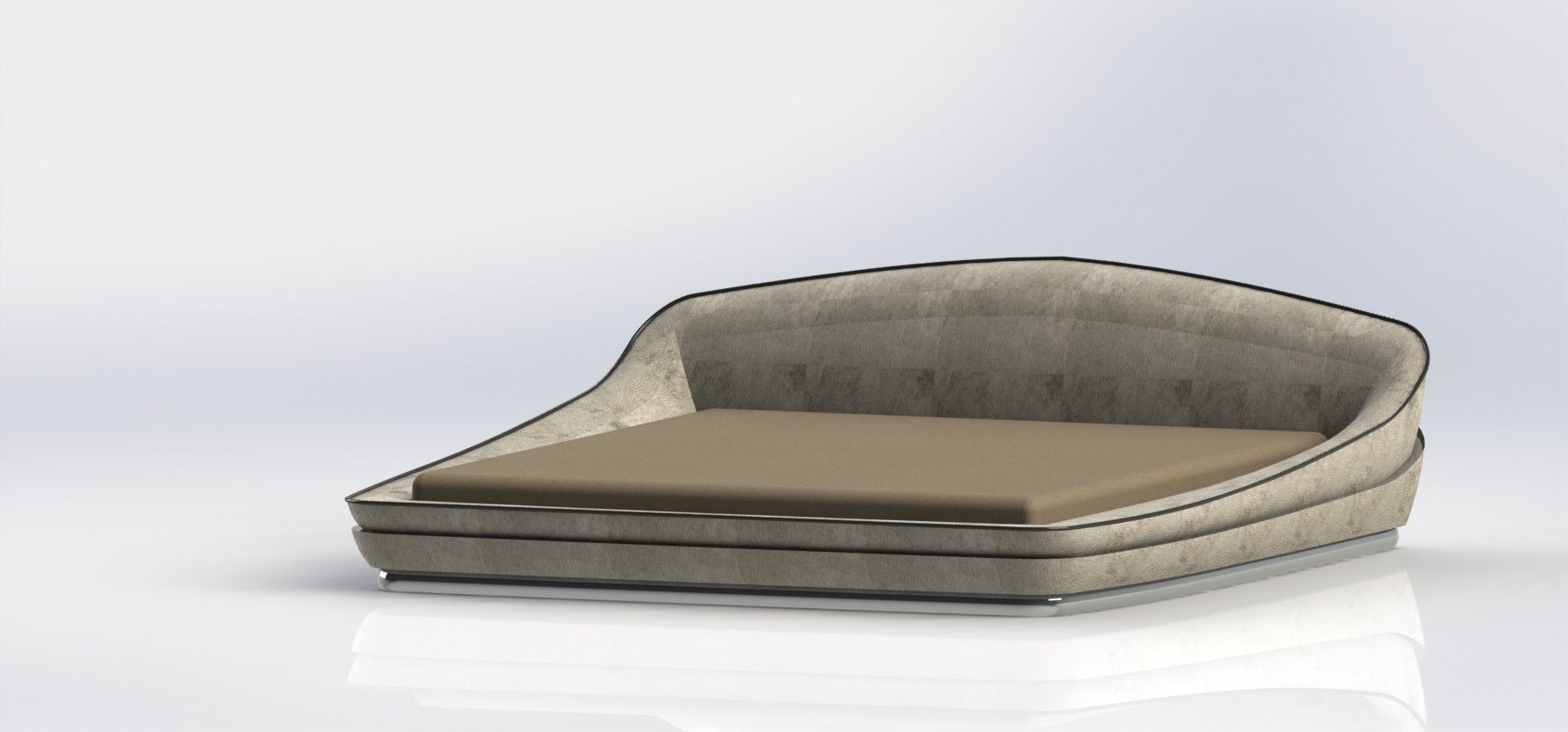 Modern bed 3D model_6