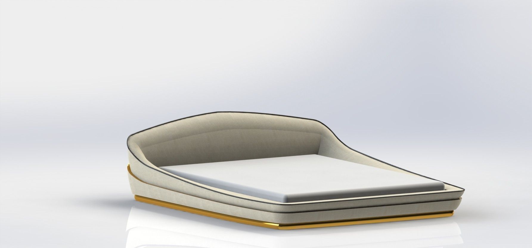 Modern bed 3D model_1