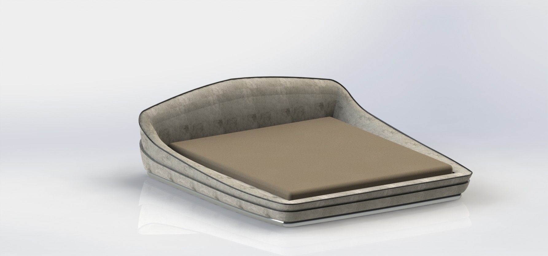 Modern bed 3D model_3