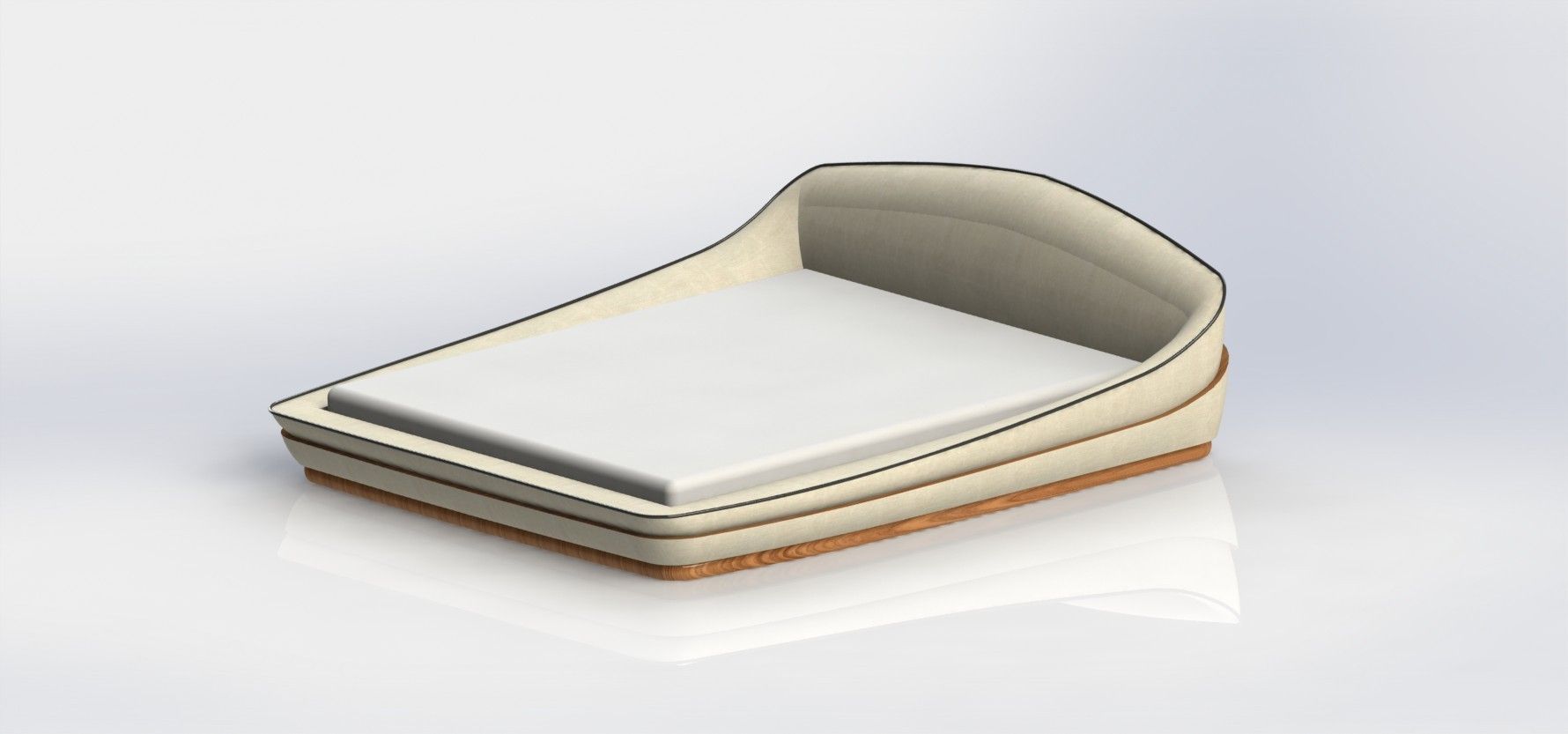 Modern bed 3D model_2