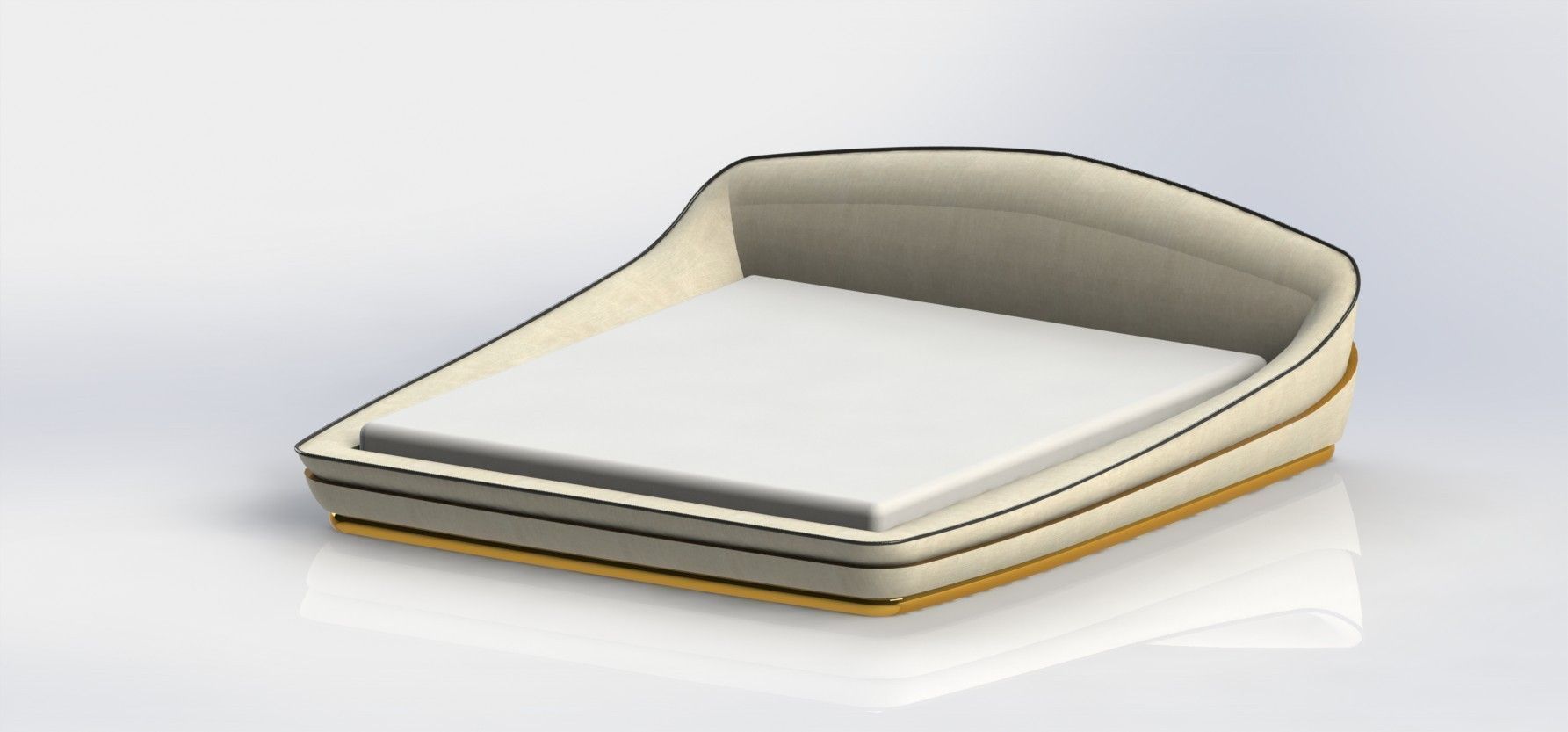 Modern bed 3D model_5