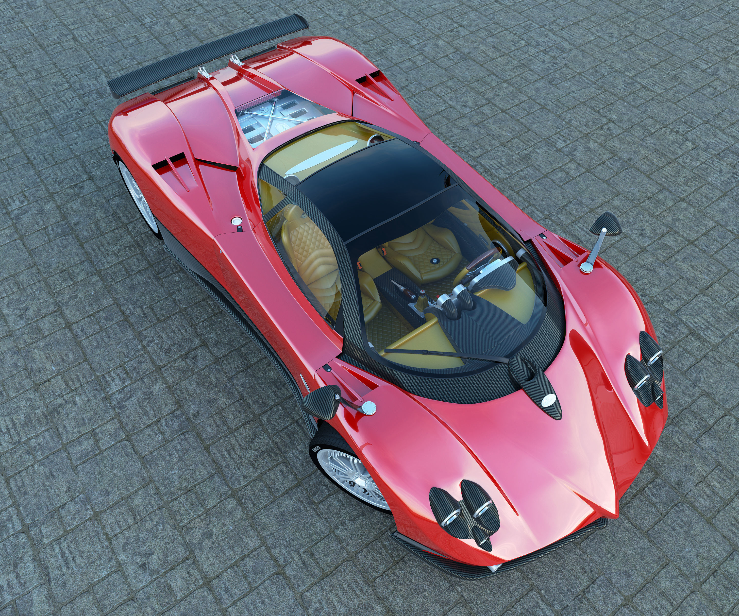 Pagani Zonda F 3D model_3