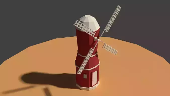 Low Poly Farm Wind Mill 2