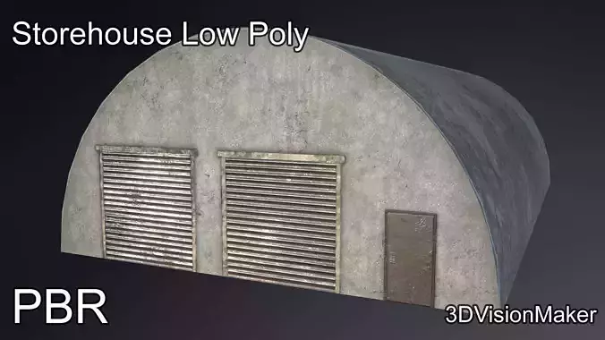 Storehouse Military - Storage Unit - Low Poly Low-poly 3D model
