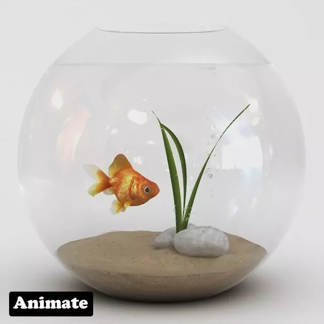 Golden Fish Bowl  3D model_0