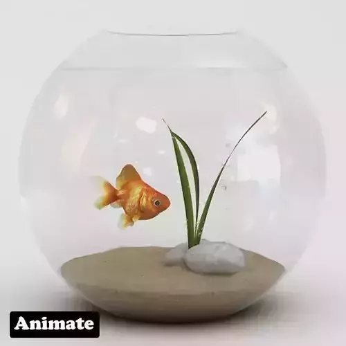 Golden Fish Bowl  3D model