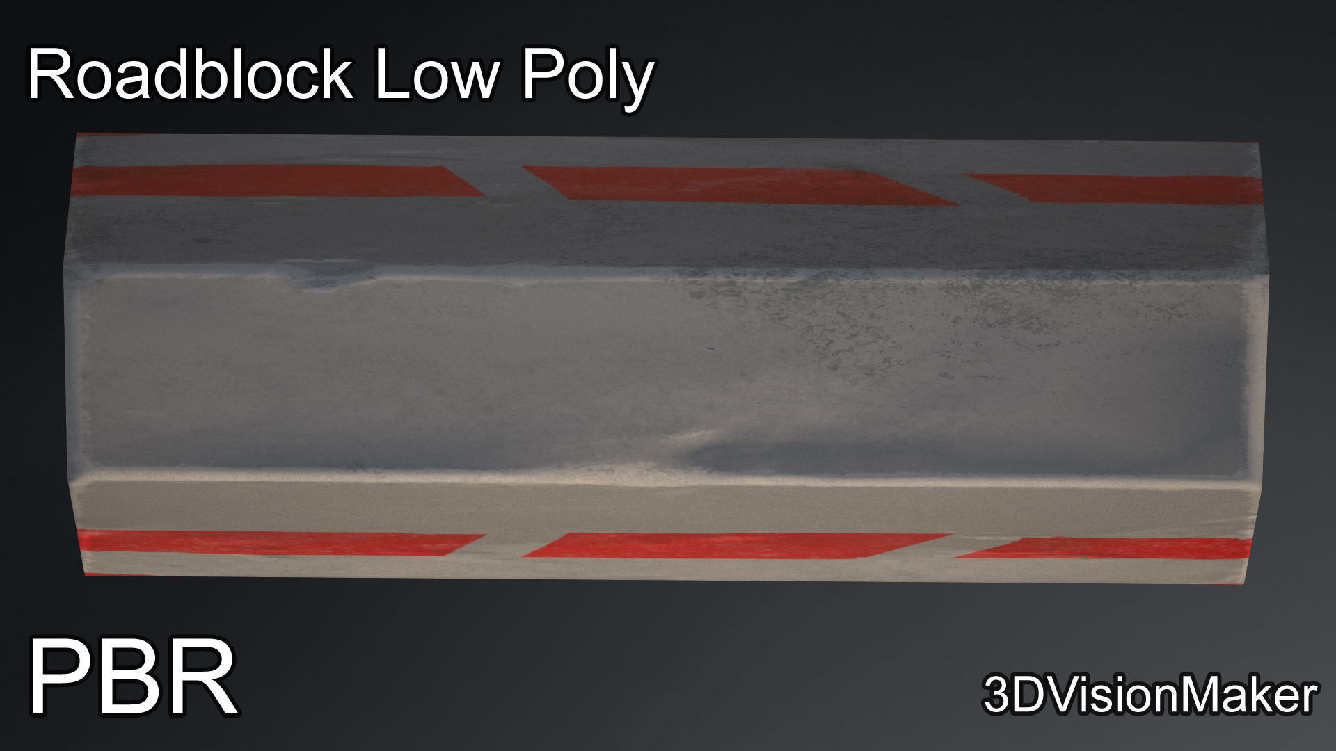 Roadblock - Blockade Low Poly Low-poly 3D model_2