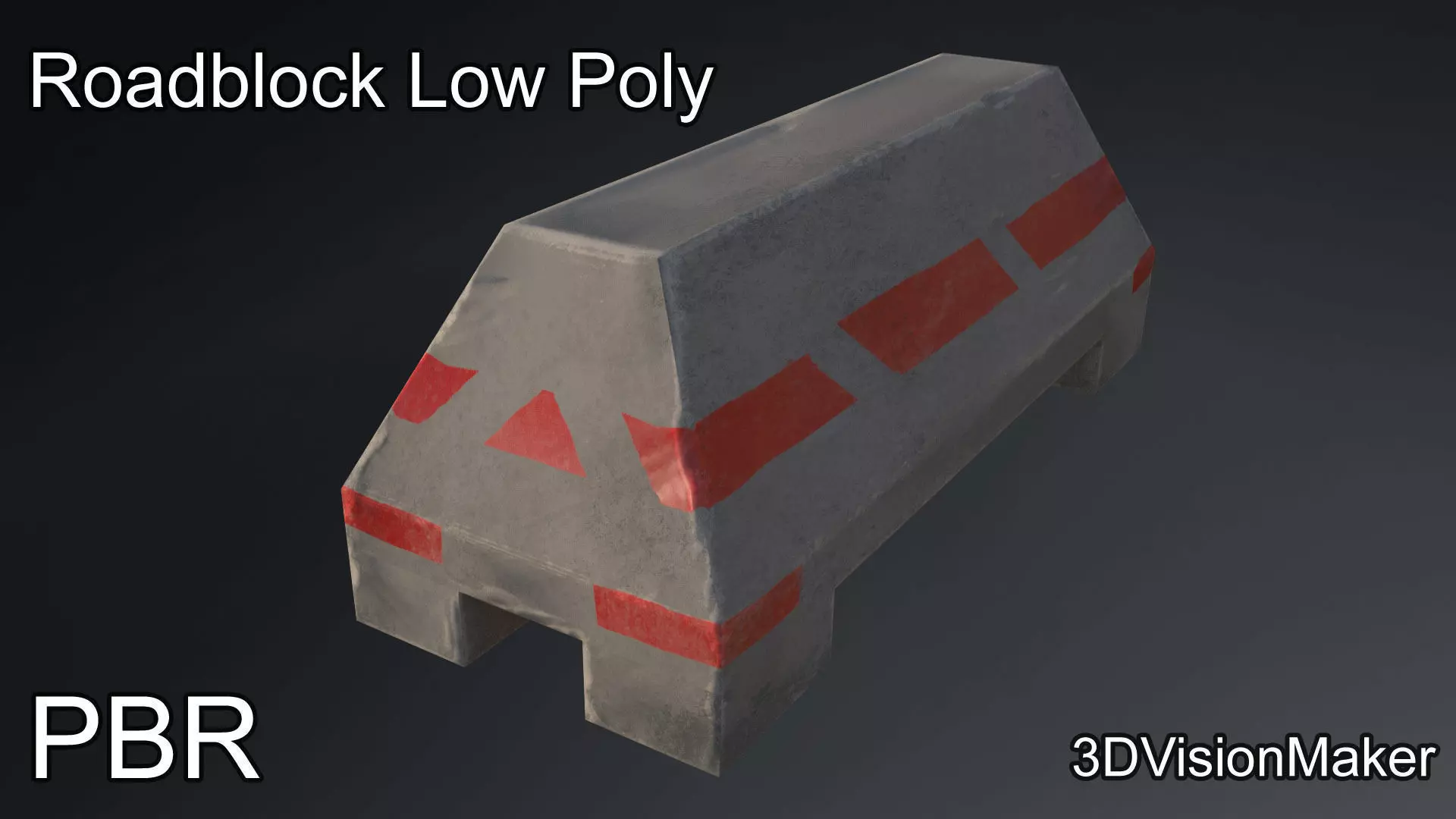 Roadblock - Blockade Low Poly Low-poly 3D model_0