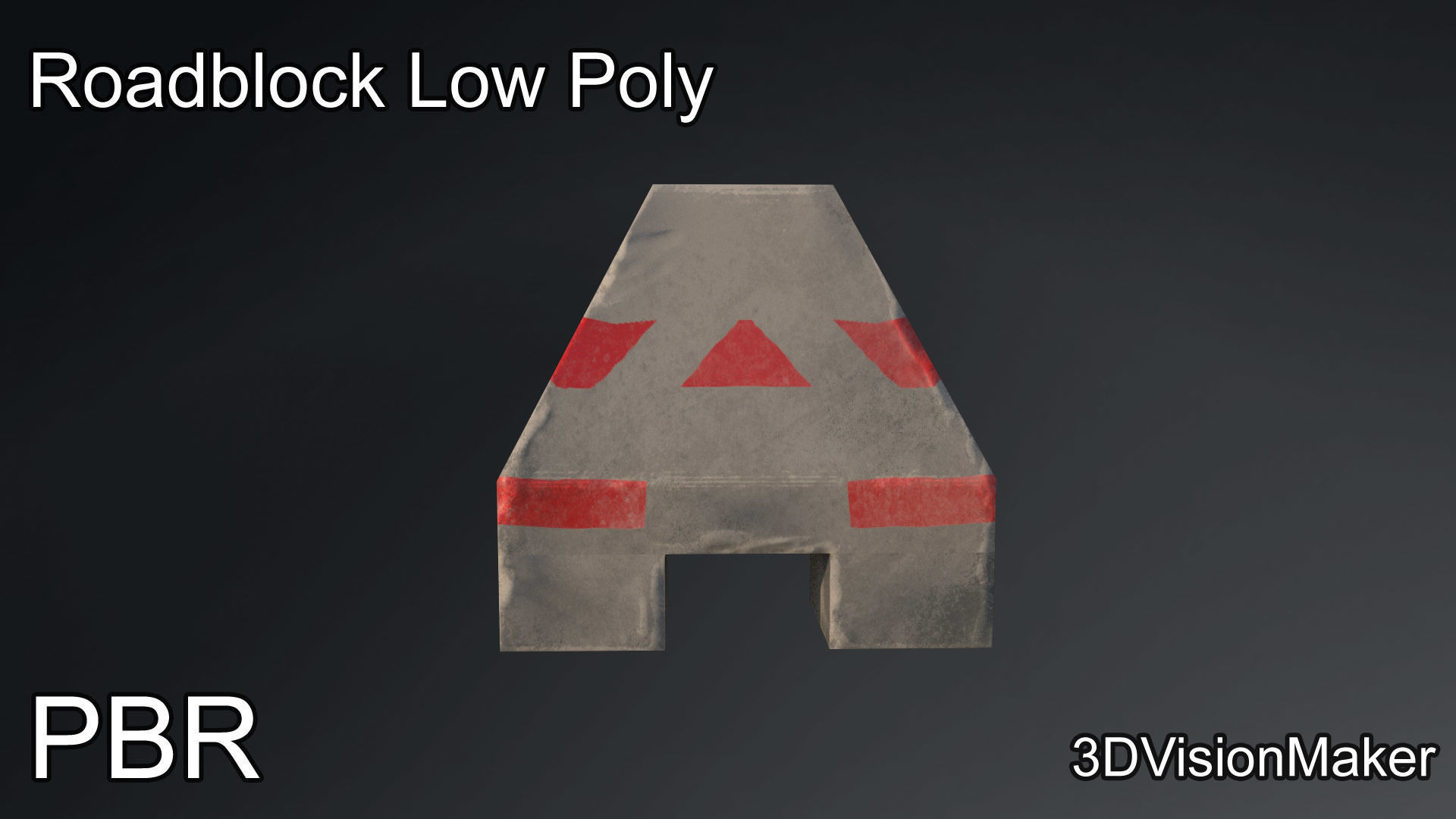 Roadblock - Blockade Low Poly Low-poly 3D model_3