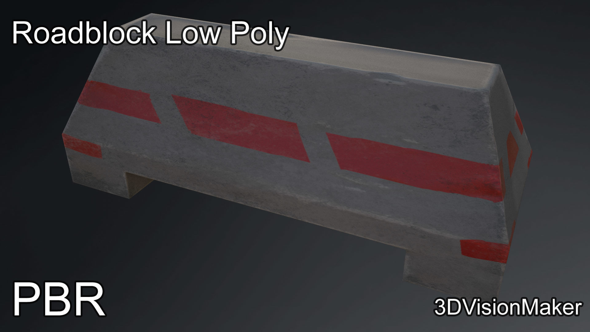 Roadblock - Blockade Low Poly Low-poly 3D model_4