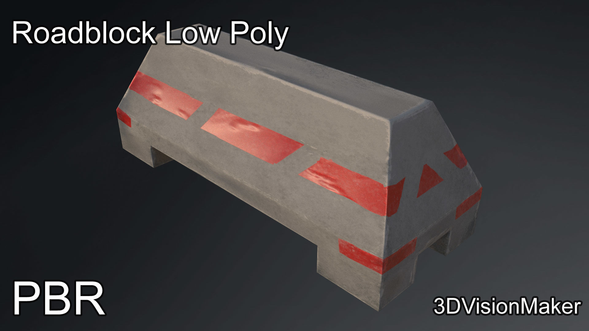 Roadblock - Blockade Low Poly Low-poly 3D model_1