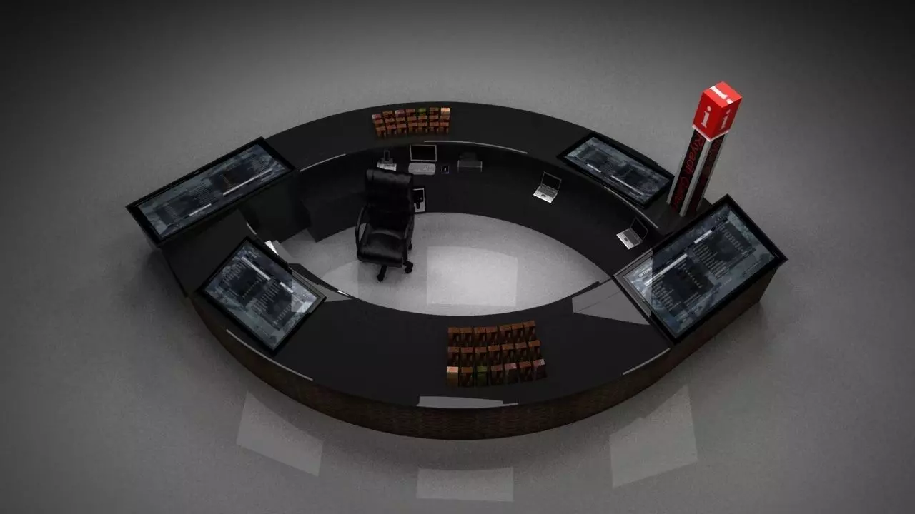 3d  mall reception desk  model  3D model_0