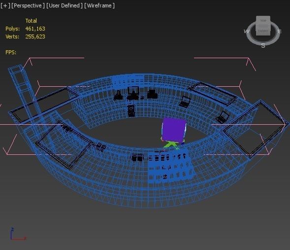 3d  mall reception desk  model  3D model_3