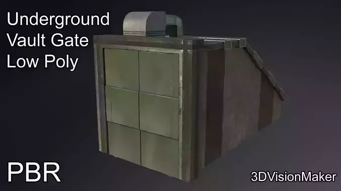 Underground Vault Gate Low Poly