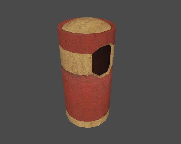 Garbage can  Low-poly 3D model