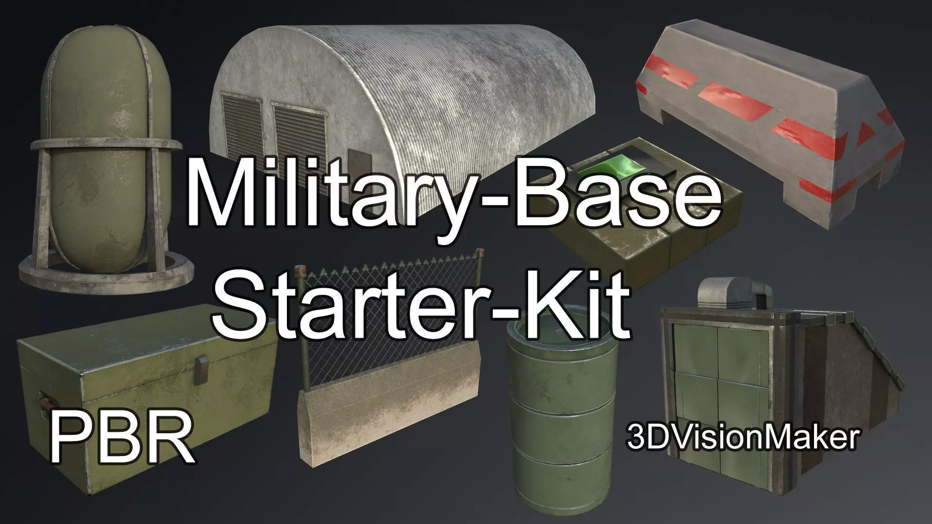 Military-Base Environment Starter-Kit Low-poly 3D model_0