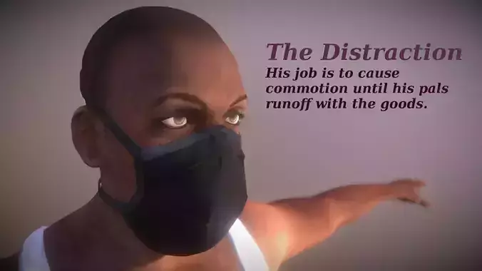 The Distraction - Realistic Game Ready Human Character 3D model