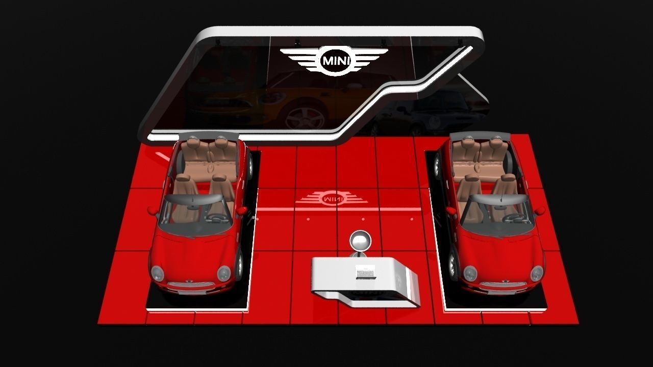 Car display stand 3D model_1