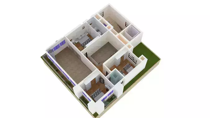 Axonometric View small villa