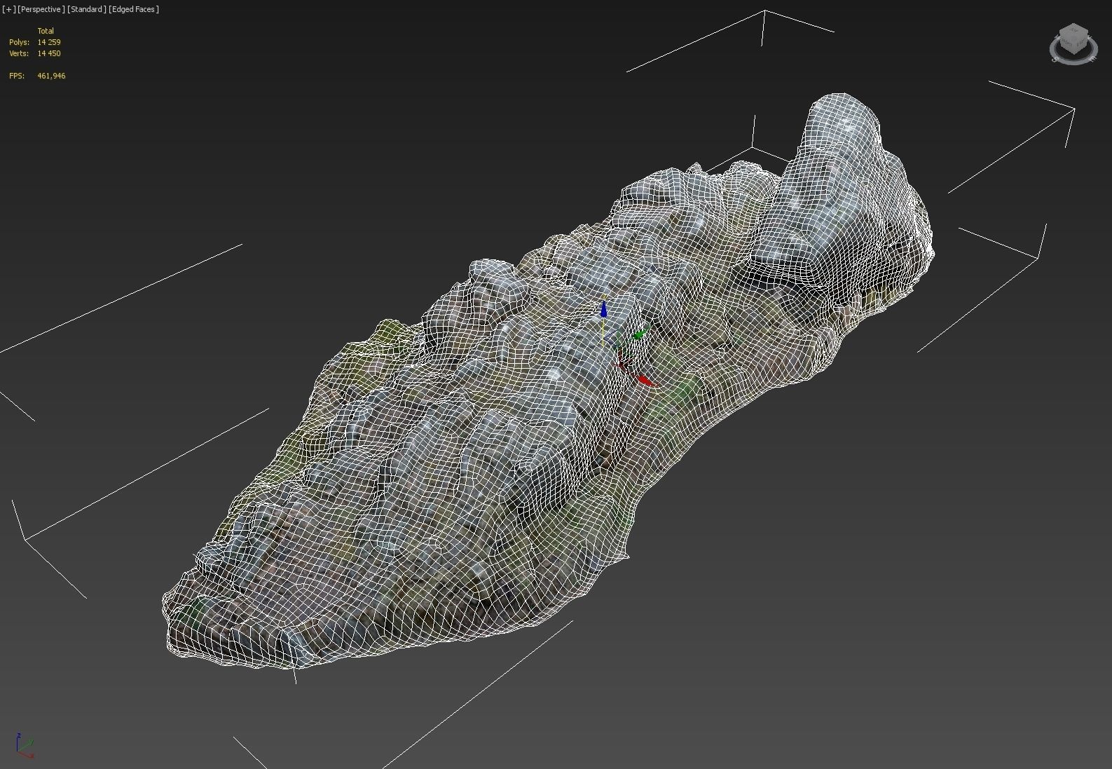 3d scanned rock cliff A Low-poly 3D model_6