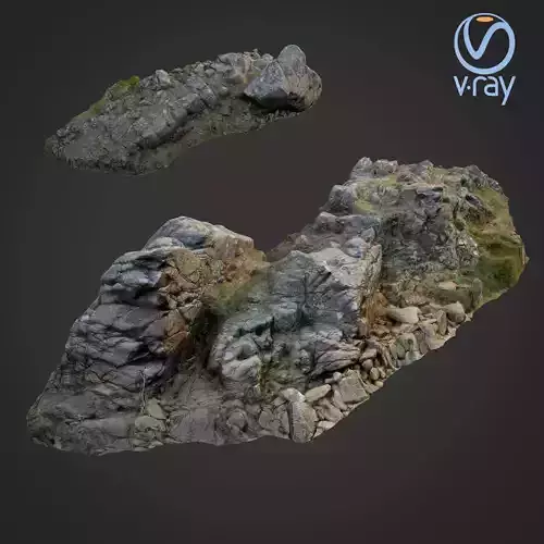 3d scanned rock cliff A