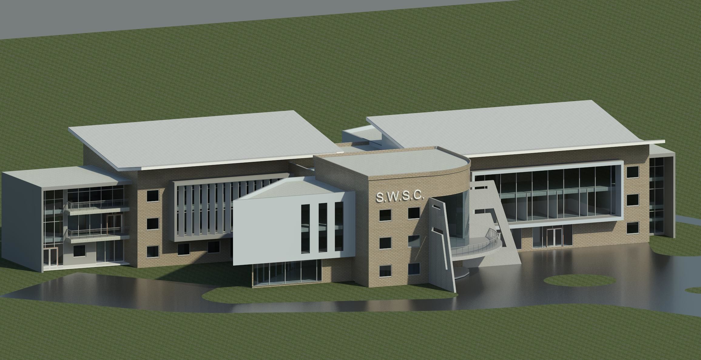 Office Building Low-poly 3D model_1