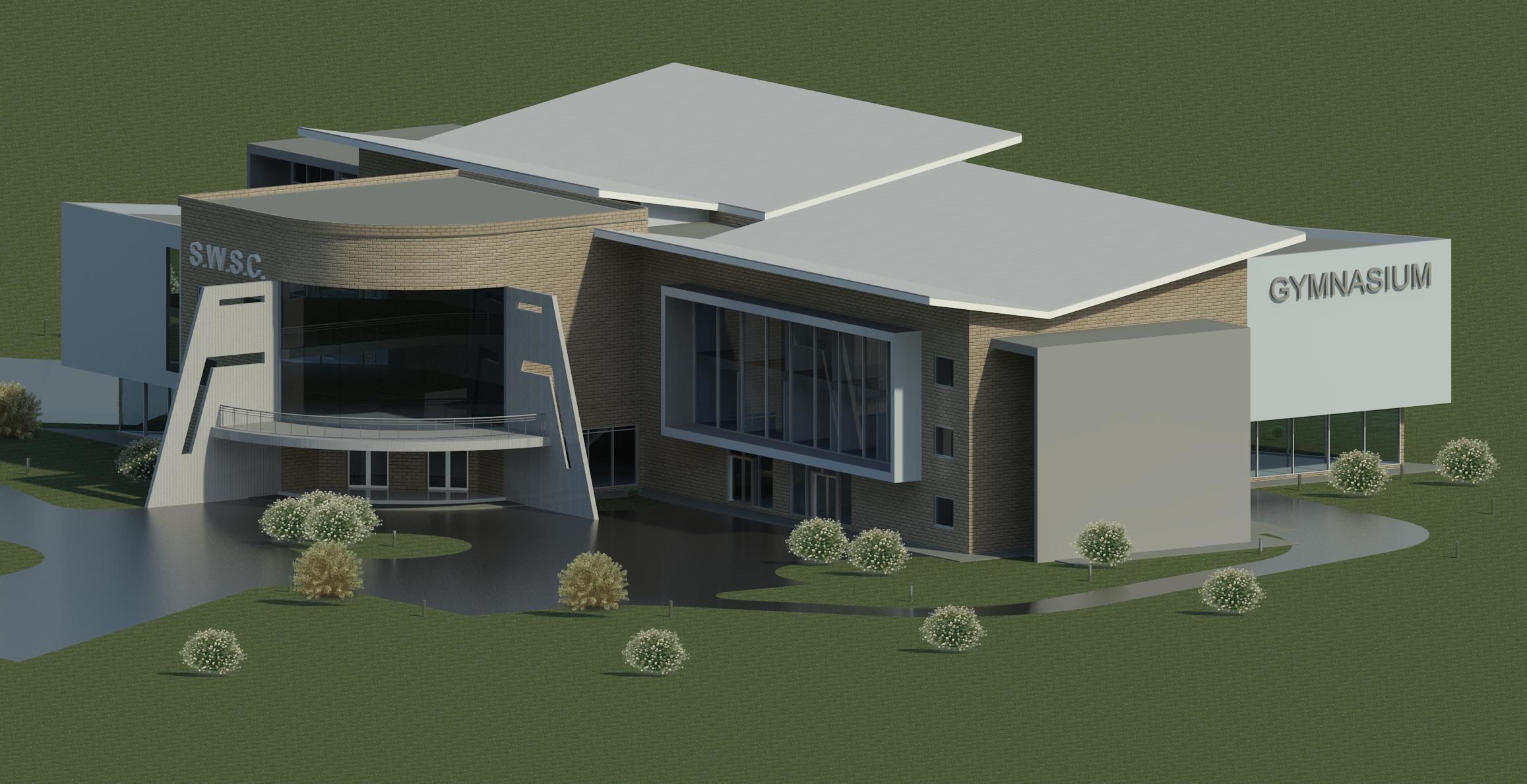 Office Building Low-poly 3D model_2