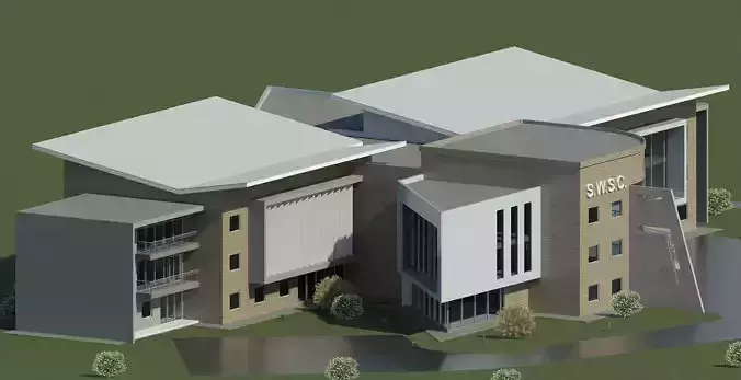 Office Building Low-poly 3D model