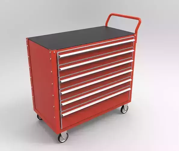 Toolbox tool cart on wheels 3D model