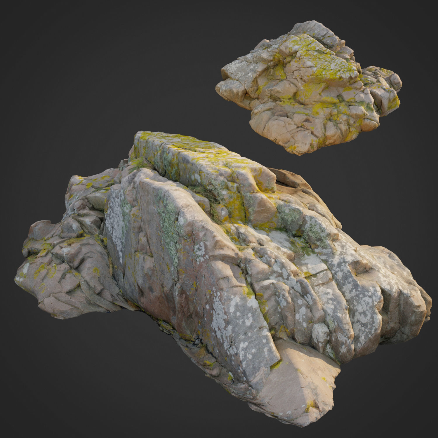 Cliff landscape pack bundle Low-poly 3D model_8