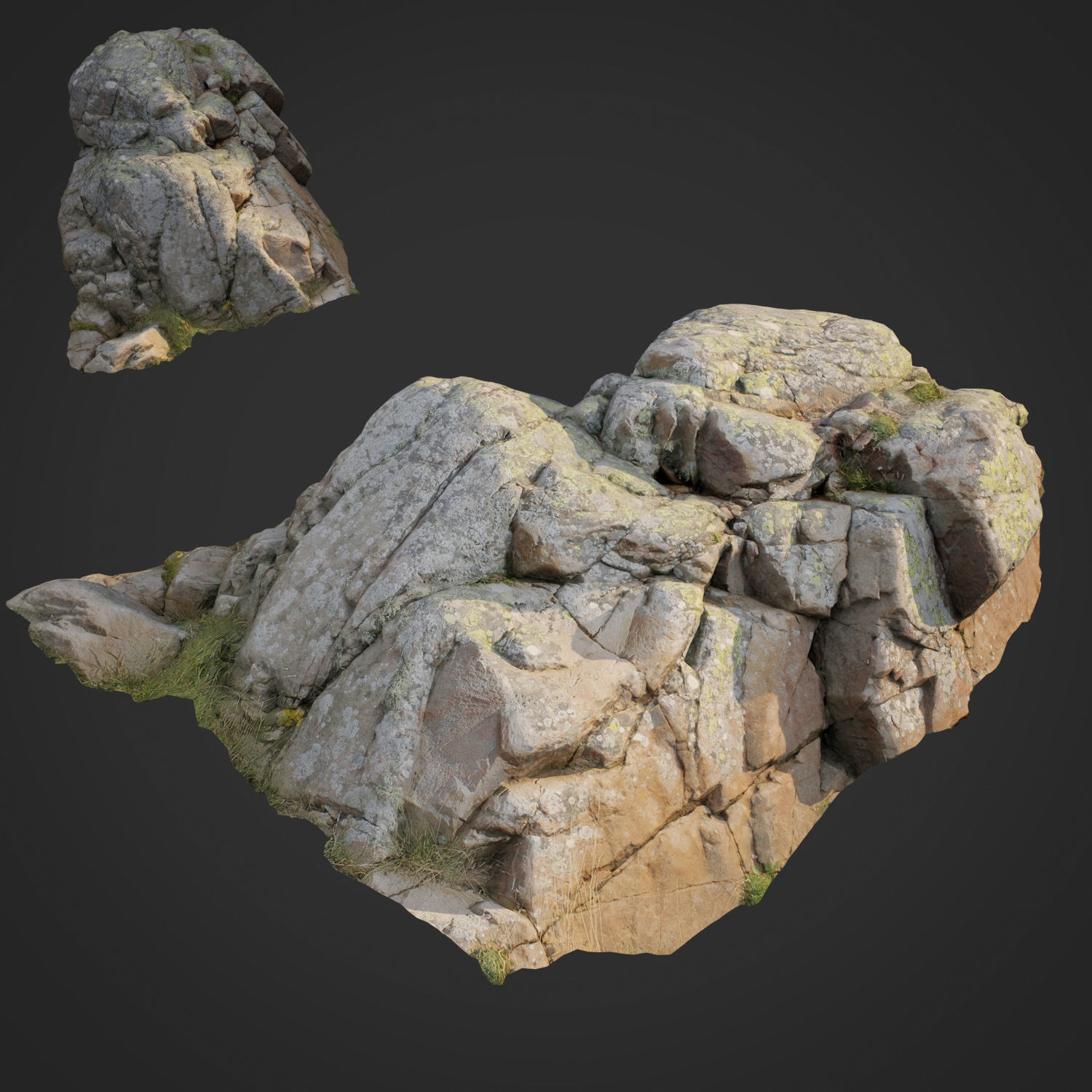 Cliff landscape pack bundle Low-poly 3D model_2