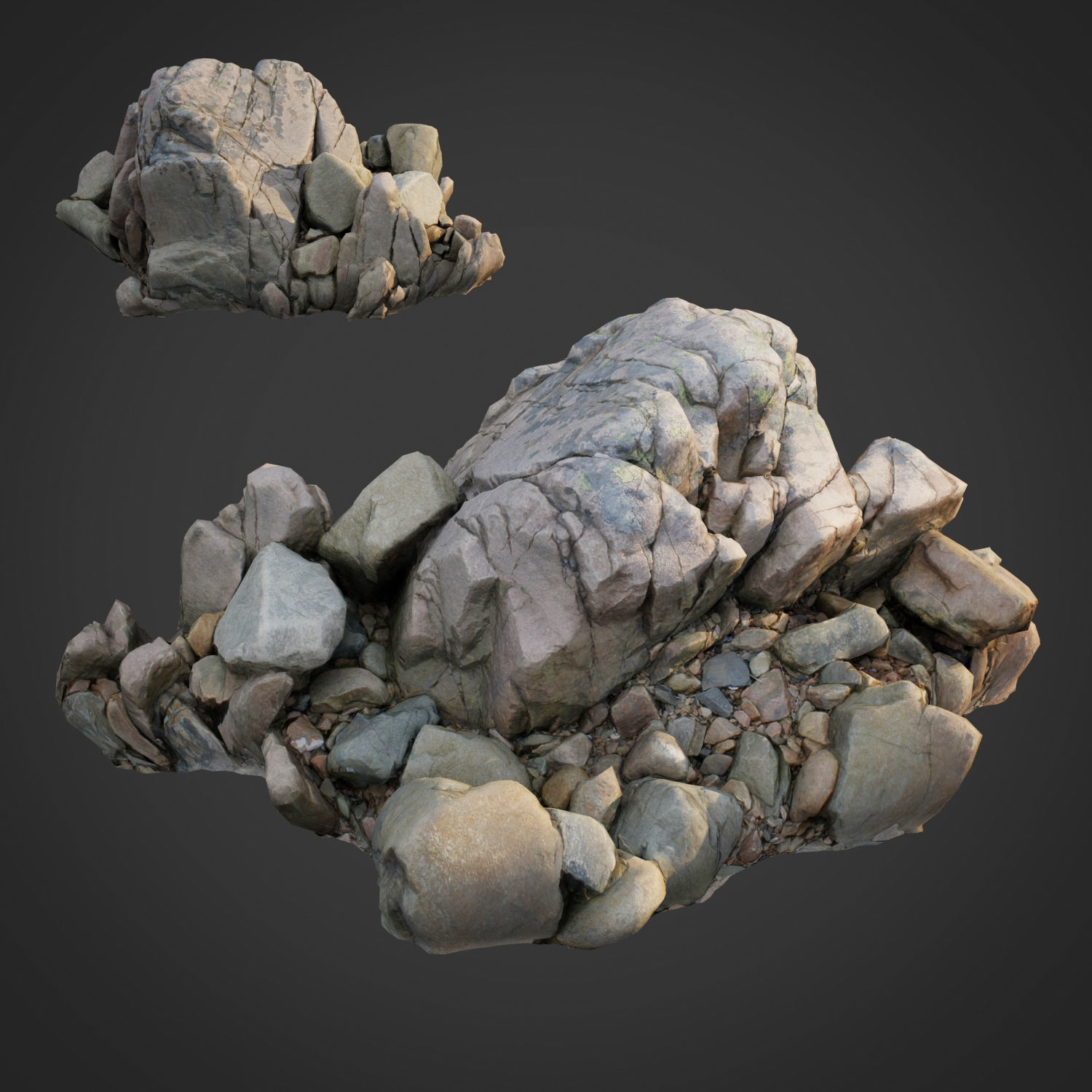 Cliff landscape pack bundle Low-poly 3D model_4